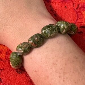 Chunky Unakite Healing Stretch Bracelet